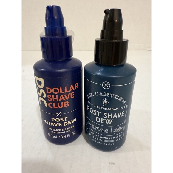 2 Dollar Shave Club~1 & Dr.Carver's~1 Disappearing: Post Shave Dew 3.4FLOZ Each - Picture 1 of 7